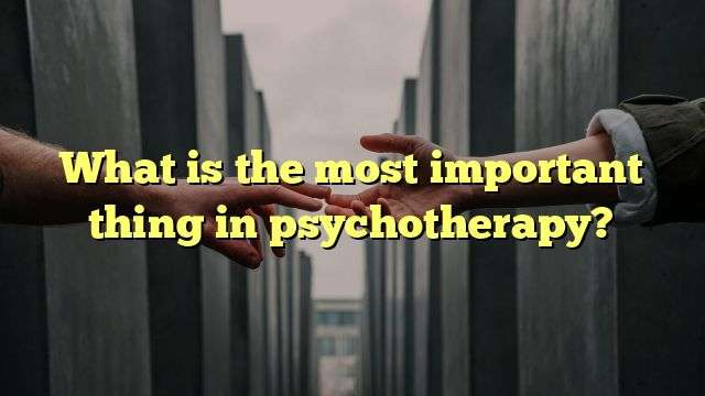 What is the most important thing in psychotherapy?